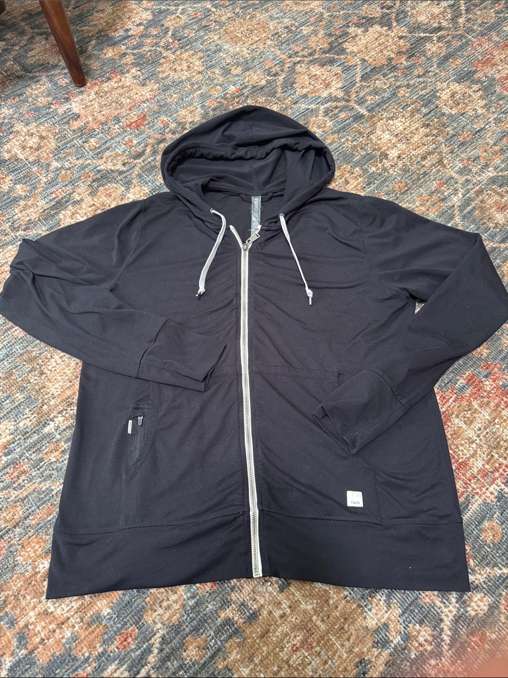 Vuori Halo Performance Full Zip Hoodie Black DreamKnit Women’s Large